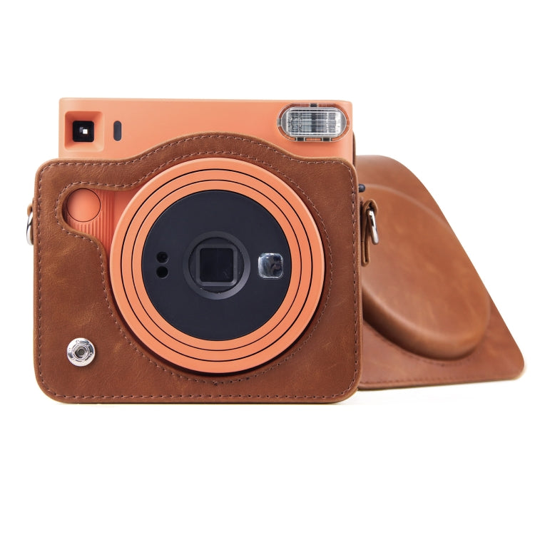 Full Body PU Leather Case Camera Bag with Strap for FUJIFILM instax Square SQ1 (Brown) - Leather Bag by PMC TechLife | Online Shopping South Africa | PMC TechLife | Buy Now Pay Later Mobicred