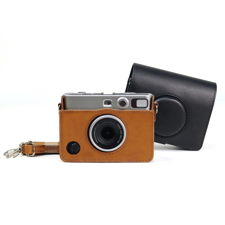 Retro Full Body Camera PU Leather Case Bag with Strap for FUJIFILM instax mini Evo(Brown) - Leather Bag by PMC TechLife | Online Shopping South Africa | PMC TechLife | Buy Now Pay Later Mobicred