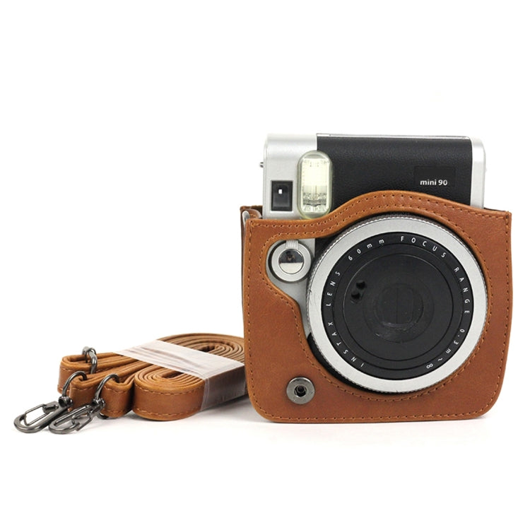 PU Leather Camera Protective bag for FUJIFILM Instax Mini 90 Camera, with Adjustable Shoulder Strap(Brown) - free shipping - PMC TechLife - Order now!