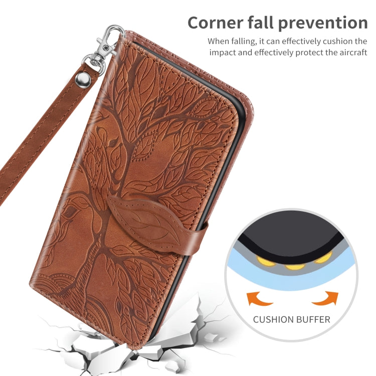 For Huawei P20 Lite Life of Tree Embossing Pattern Horizontal Flip Leather Case with Holder & Card Slot & Wallet & Photo Frame & Lanyard(Brown) - Huawei Cases by PMC TechLife | Online Shopping South Africa | PMC TechLife | Buy Now Pay Later Mobicred