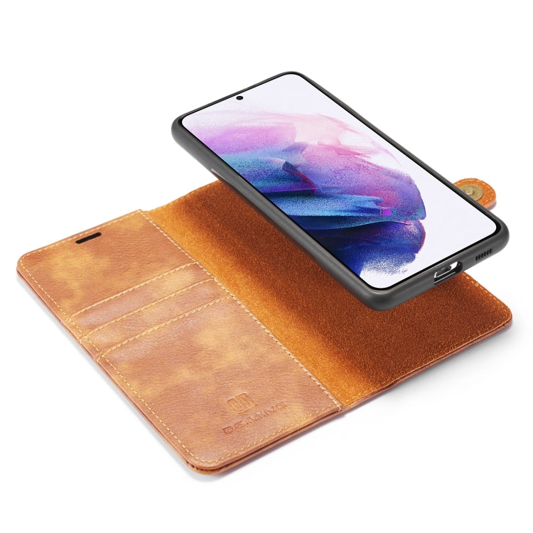 For Samsung Galaxy S21 5G DG.MING Crazy Horse Texture Flip Detachable Magnetic Leather Case with Holder & Card Slots & Wallet(Brown) - free shipping - PMC TechLife - Order now!