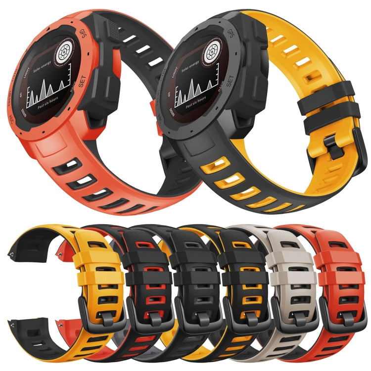 Compatible with Garmin Instinct / Instinct Esports Two-color Silicone Watch Band(Black+Red) - Watch Bands by PMC TechLife | Online Shopping South Africa | PMC TechLife | Buy Now Pay Later Mobicred