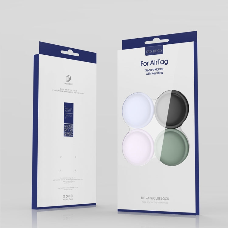 DUX DUCIS 4 PCS / Sets Frosted TPU Protective Case with Key Ring for AirTag - Other by DUX DUCIS | Online Shopping South Africa | PMC TechLife | Buy Now Pay Later Mobicred