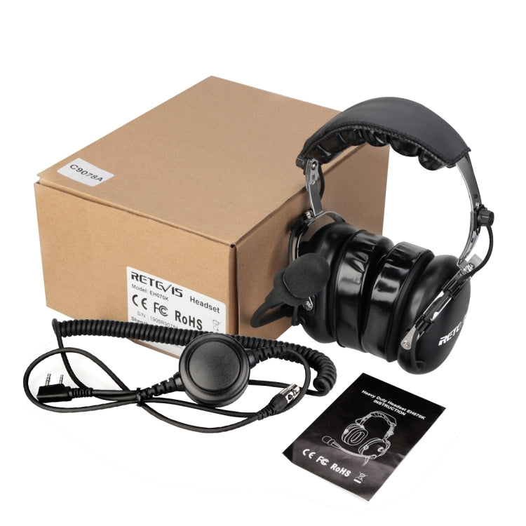 RETEVIS EH070K 2 Pin Adjustable Volume Binaural Noise Reduction Headphone Microphone - free shipping - PMC TechLife - Order now!
