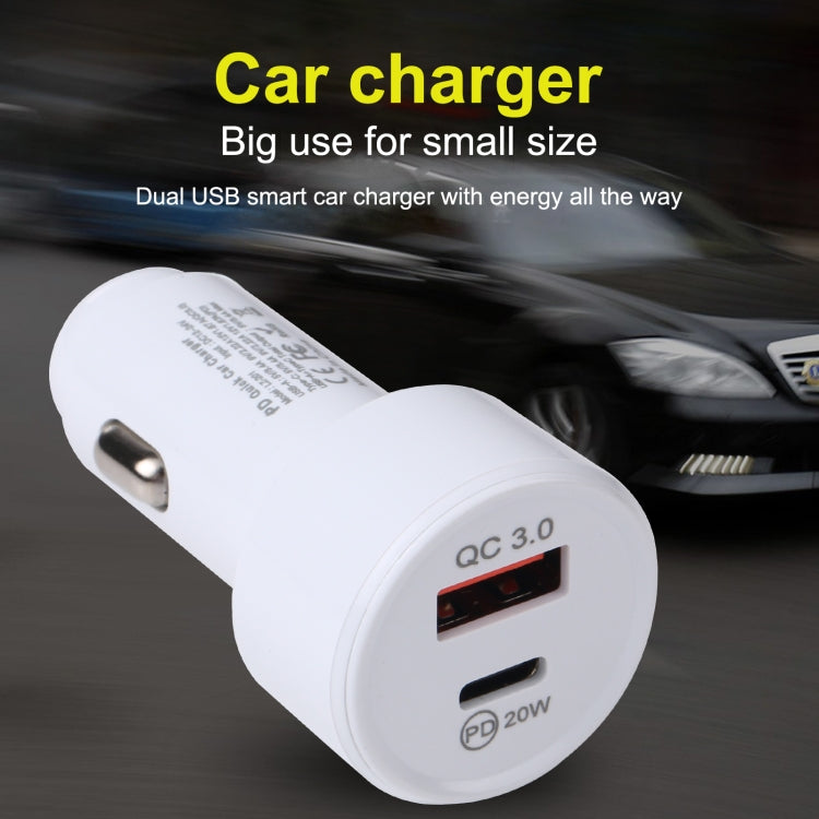 LZ-201 PD 20W USB-C / Type-C + QC 3.0 USB Mini Fast Car Charger(Black) - Car Charger by PMC TechLife | Online Shopping South Africa | PMC TechLife