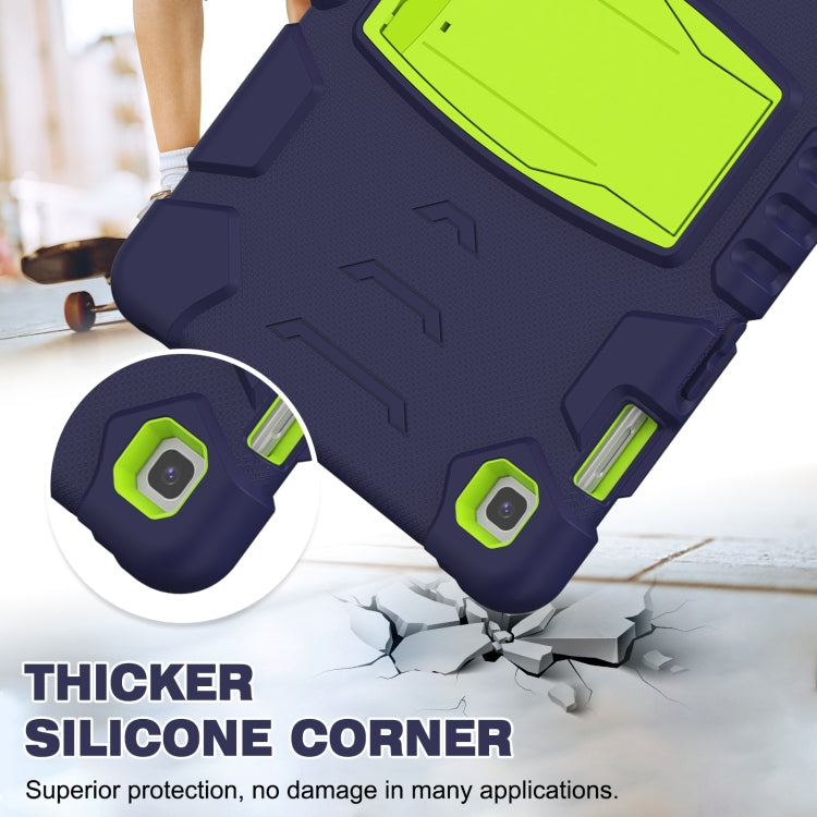 3-Layer Protection Screen Frame + PC + Silicone Shockproof Combination Case with Holder For Samsung Galaxy Tab S5e T720(Navy Blue + Lime) - Tab S5E 10.5 T720 / T725 by PMC TechLife | Online Shopping South Africa | PMC TechLife | Buy Now Pay Later Mobicred