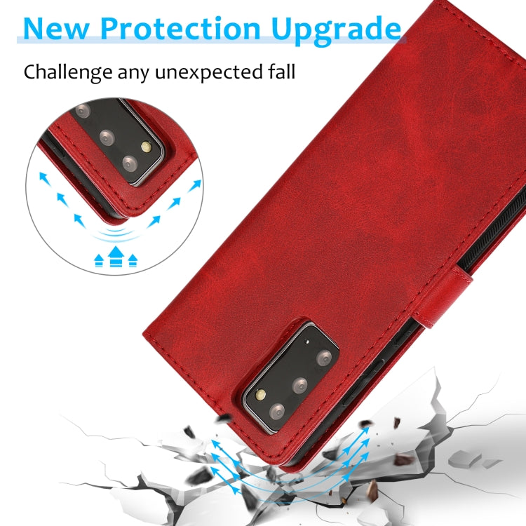 For Samsung Galaxy Note20 Calf Texture 2 in 1 Detachable Magnetic Back Cover Horizontal Flip Leather Case with Holder & Card Slots & Wallet & Photo Frame(Red) - free shipping - PMC TechLife - Order now!
