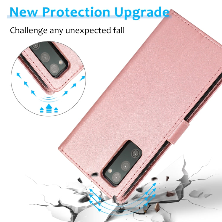 For Samsung Galaxy S20 FE Calf Texture 2 in 1 Detachable Magnetic Back Cover Horizontal Flip Leather Case with Holder & Card Slots & Wallet & Photo Frame(Rose Gold) - free shipping - PMC TechLife - Order now!