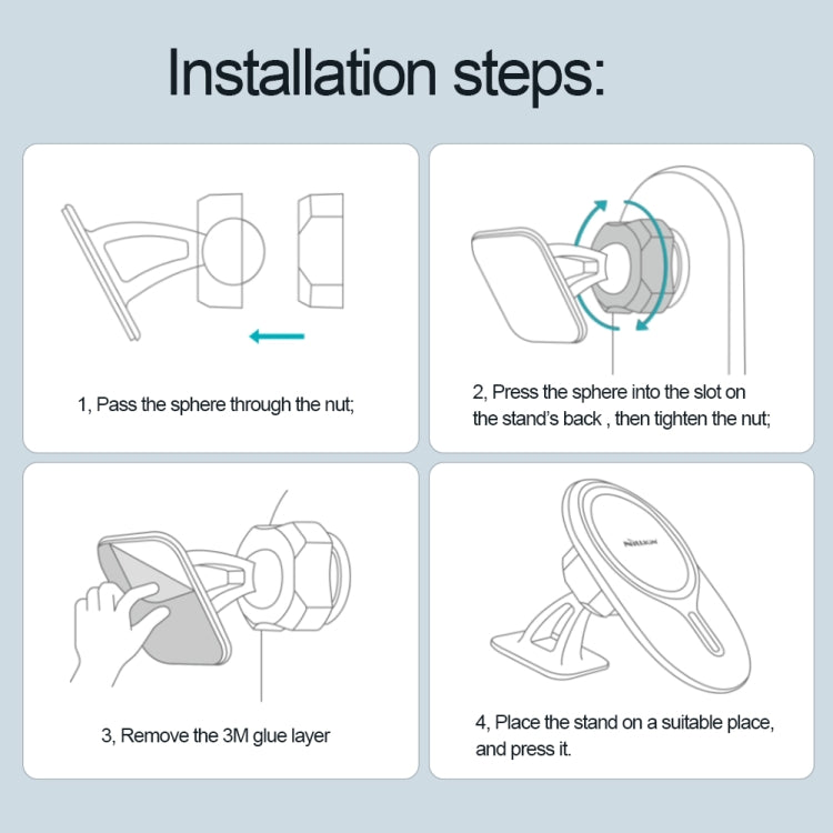 NILLKIN NKL01 MagRoad Lite Paste Type Car Magnetic Wireless Charging Holder - Universal Car Holders by NILLKIN | Online Shopping South Africa | PMC TechLife | Buy Now Pay Later Mobicred