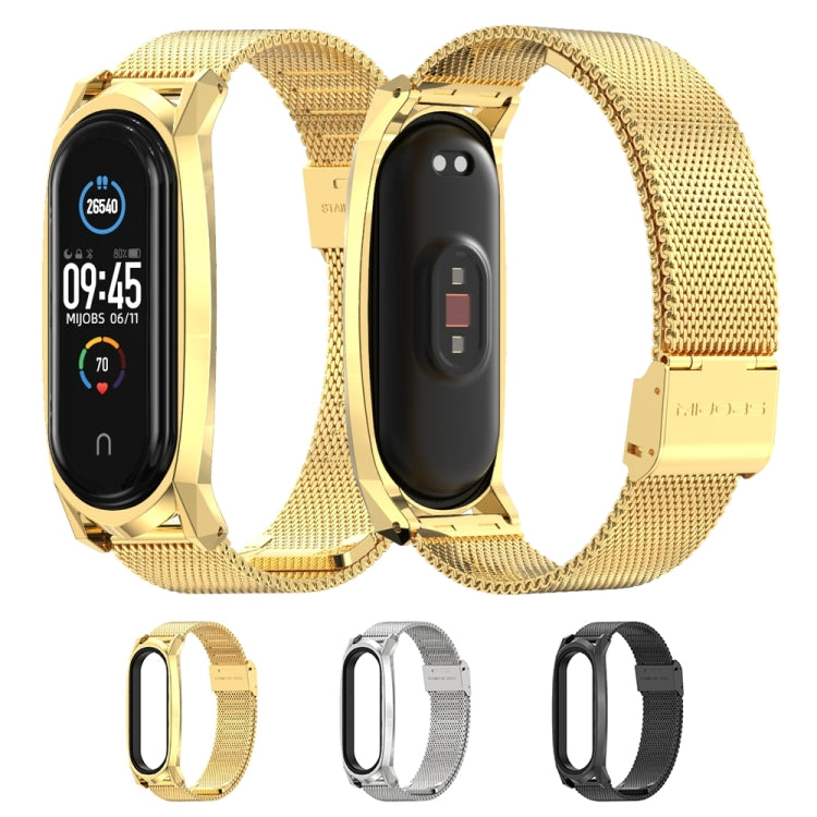 For Xiaomi Mi Band 6 / 5 / 4 / 3 Mijobs Milan Buckle GT Metal Stainless Steel Watch Band(Silver) - Watch Bands by MIJOBS | Online Shopping South Africa | PMC TechLife | Buy Now Pay Later Mobicred