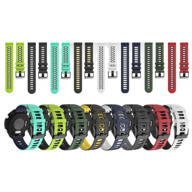 22mm For Xiaomi Haylou RT RS3 LS04 / LS05S Universal Two-color Silicone Watch Band(White Black) - Watch Bands by MIJOBS | Online Shopping South Africa | PMC TechLife | Buy Now Pay Later Mobicred