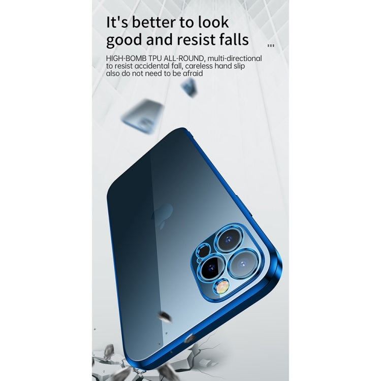 For iPhone 13 Pro Max SULADA Elastic Silicone Edge Frame + TPU All-inclusive Anti-fall Case (Blue) - iPhone 13 Pro Max Cases by SULADA | Online Shopping South Africa | PMC TechLife | Buy Now Pay Later Mobicred