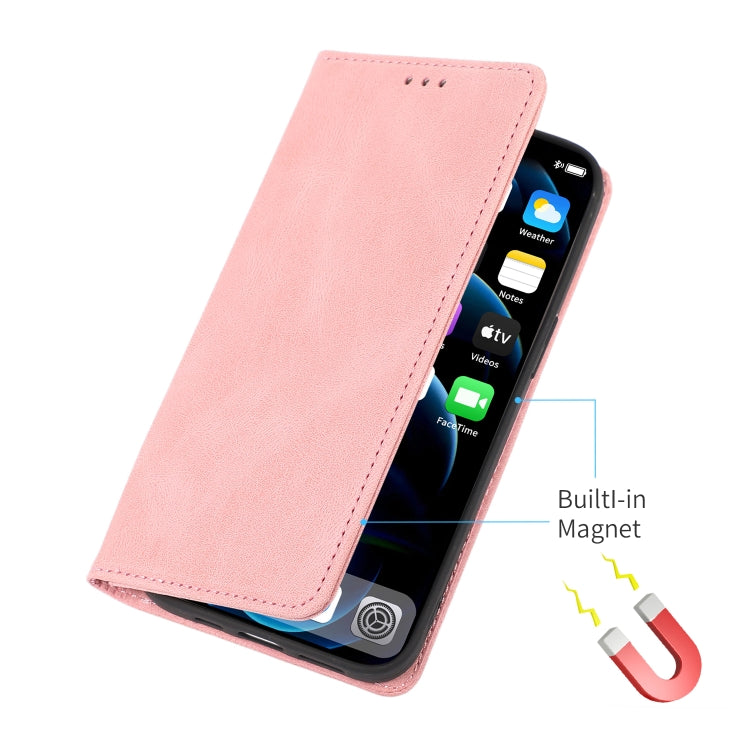 For iPhone 13 mini Strong Magnetic Crazy Horse Texture Horizontal Flip Leather Case with Holder & Card Slots & Wallet (Rose Gold) - free shipping - PMC TechLife - Order now!