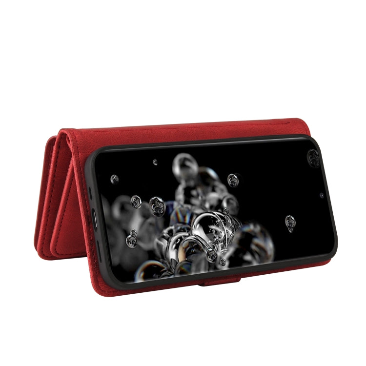 For Samsung Galaxy S20 Ultra Skin Feel PU + TPU Horizontal Flip Leather Case with Holder & 15 Cards Slot & Wallet & Zipper Pocket & Lanyard(Red) - free shipping - PMC TechLife - Order now!