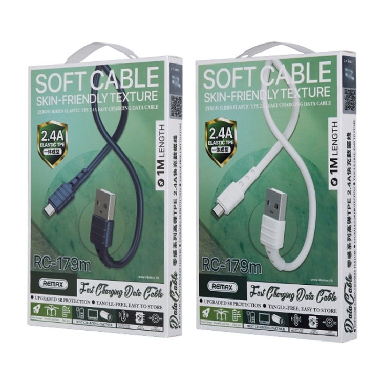 REMAX RC-179m 2.4A Micro USB High Elastic TPE Fast Charging Data Cable, Length: 1m(White) - free shipping - PMC TechLife - Order now!