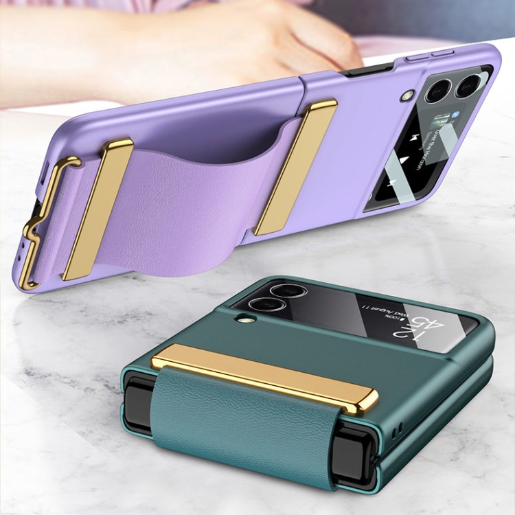 For Samsung Galaxy Z Flip3 5G GKK Ultra-thin Full Coverage Phone Case with Wristband(Green) - Galaxy Phone Cases by GKK | Online Shopping South Africa | PMC TechLife | Buy Now Pay Later Mobicred