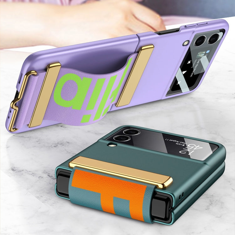 For Samsung Galaxy Z Flip3 5G GKK Ultra-thin Full Coverage Phone Flip Case with Wristband(Purple) - free shipping - PMC TechLife - Order now!
