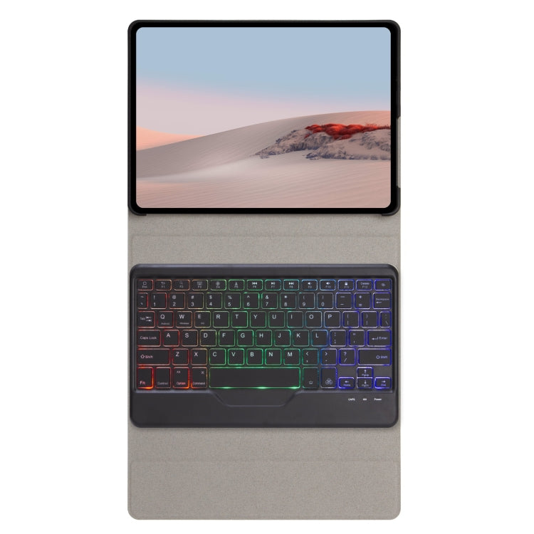 For Microsoft Surface Go 3 / 2 / 1 SFGOS Tri-color Backlit Tree Texture Bluetooth Keyboard Leather Case(Black + Black) - Others Keyboard by PMC TechLife | Online Shopping South Africa | PMC TechLife
