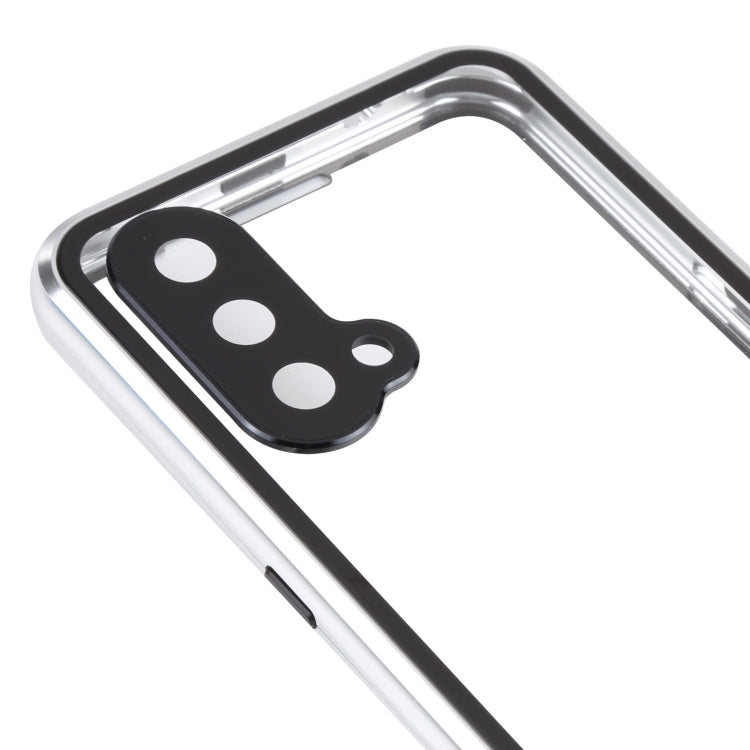 For OnePlus Nord CE 5G Full Cover Magnetic Metal Tempered Glass Phone Case(Silver) - OnePlus Cases by PMC TechLife | Online Shopping South Africa | PMC TechLife