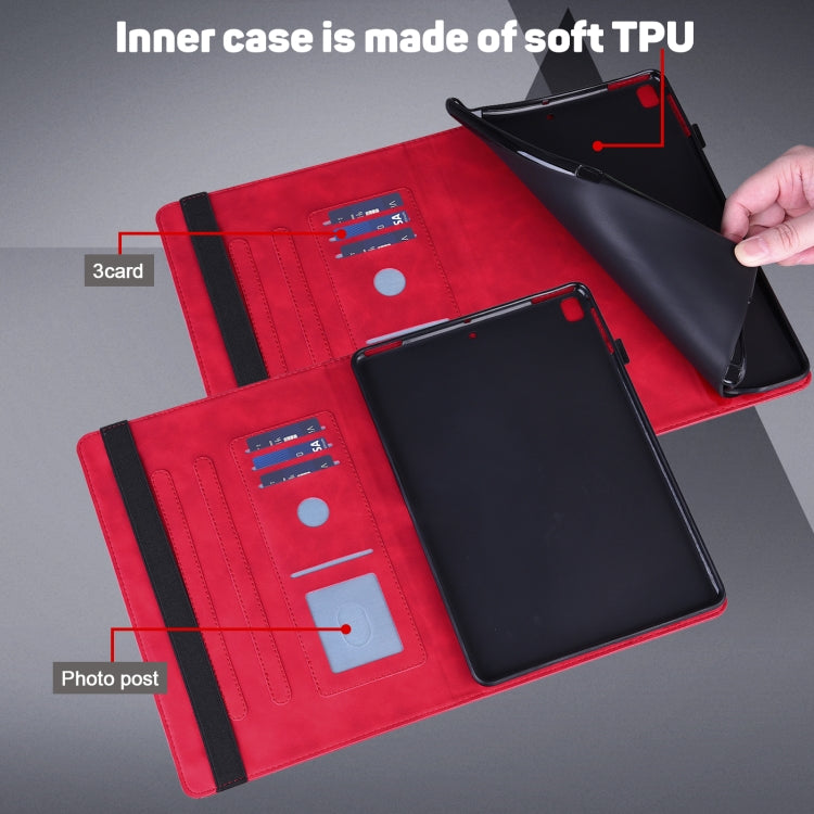 For Samsung Galaxy Tab A8 10.5 2021 Peacock Embossed Pattern Leather Tablet Case(Red) - Other Galaxy Tab PC by PMC TechLife | Online Shopping South Africa | PMC TechLife | Buy Now Pay Later Mobicred