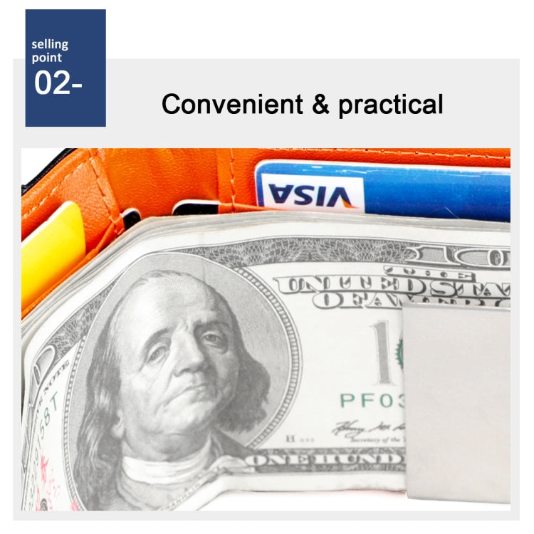 9651 Ultra-thin Two-fold RFID Anti-theft Genuine Leather Wallet For Men and Women(Blue) - Antimagnetic RFID Package by PMC TechLife | Online Shopping South Africa | PMC TechLife | Buy Now Pay Later Mobicred