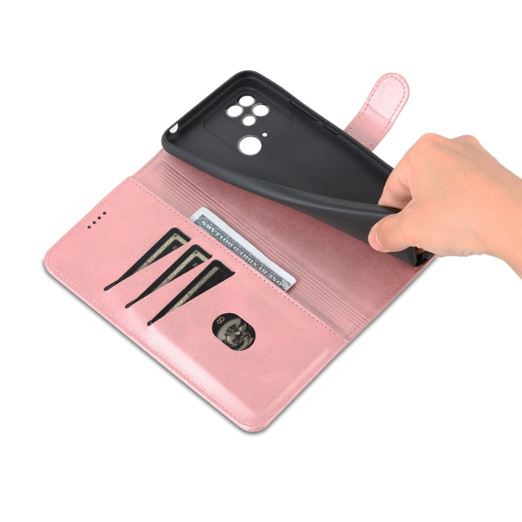 For Xiaomi Redmi 10C / Redmi 10 India AZNS Skin Feel Calf Texture Flip Leather Phone Case(Rose Gold) - free shipping - PMC TechLife - Order now!