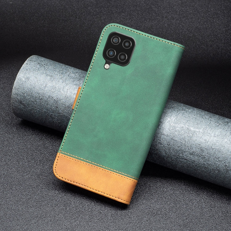 For Samsung Galaxy A12 BF11 Color Matching Skin Feel Leather Phone Case(Green) - free shipping - PMC TechLife - Order now!
