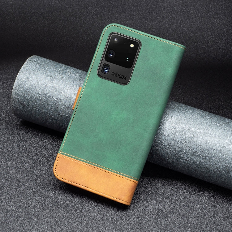 For Samsung Galaxy S20 Ultra BF11 Color Matching Skin Feel Leather Phone Case(Green) - free shipping - PMC TechLife - Order now!