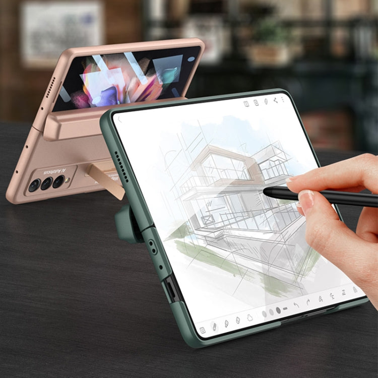 For Samsung Galaxy Z Fold3 5G GKK Integrated Magnetic Full Coverage Phone Flip Case with Pen Box(Dark Night Green) - free shipping - PMC TechLife - Order now!