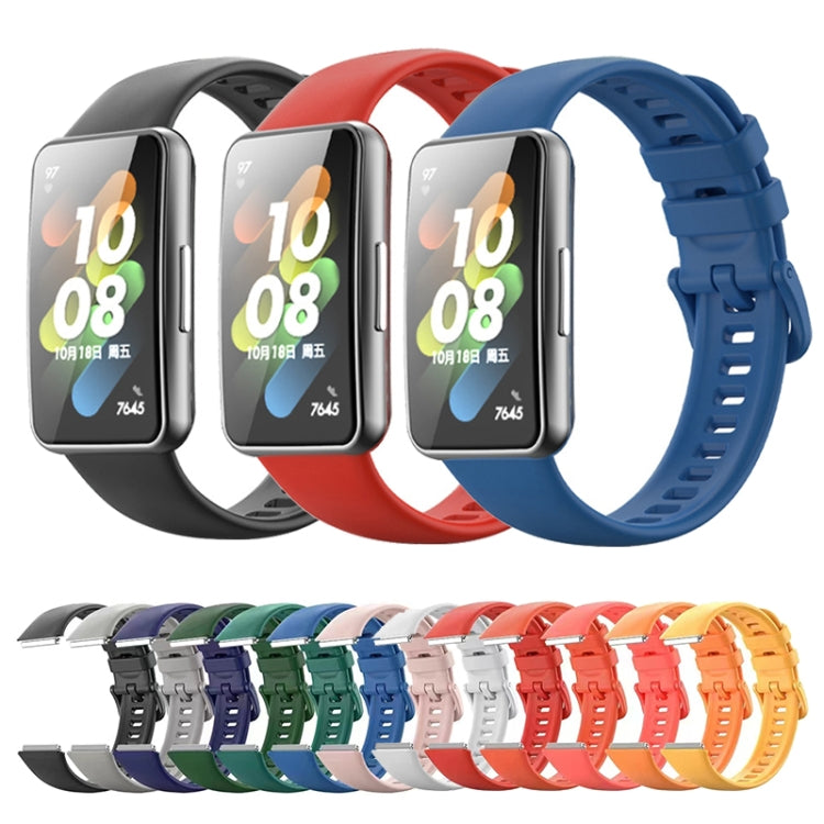 For Huawei Band 7 / Honor Band 7 Pure Color Silicone Watch Band(Grey) - Watch Bands by PMC TechLife | Online Shopping South Africa | PMC TechLife | Buy Now Pay Later Mobicred