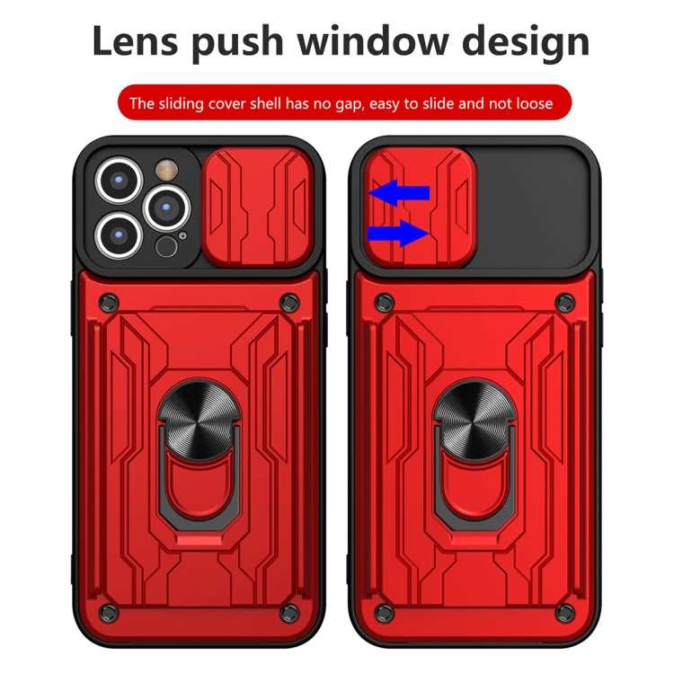 For iPhone 14 Pro Max Sliding Camshield TPU+PC Phone Case with Card Slot (Blue) - free shipping - PMC TechLife - Order now!