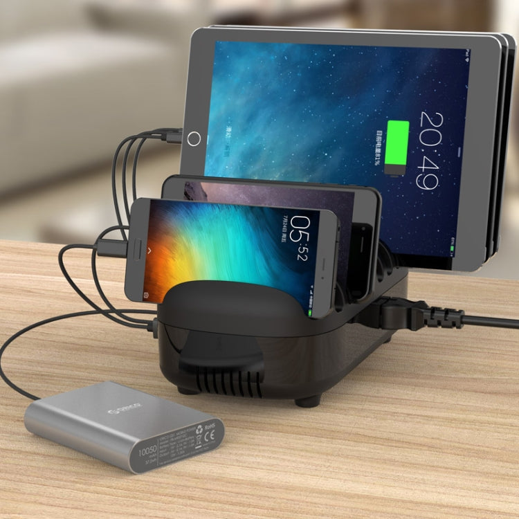 ORICO DUK-10P-DX 120W 5V 2.4A 10 Ports USB Charging Station, EU Plug(Black) - Multifunction Charger by ORICO | Online Shopping South Africa | PMC TechLife | Buy Now Pay Later Mobicred