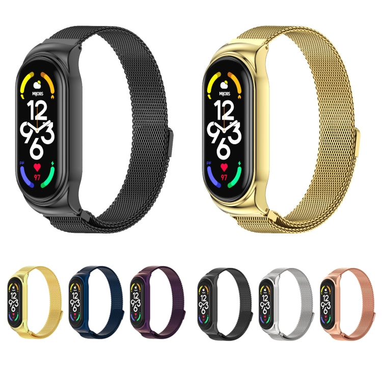 For Xiaomi Mi Band 7 / 7 NFC MIJOBS CS Milan Magnetic Stainless Steel Watch Band(Black) - Watch Bands by MIJOBS | Online Shopping South Africa | PMC TechLife | Buy Now Pay Later Mobicred