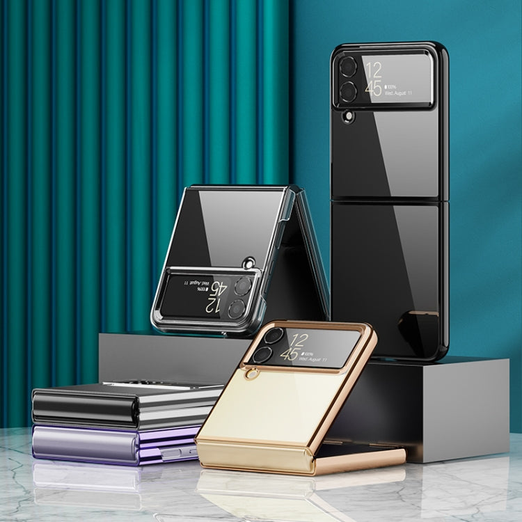 For Samsung Galaxy Z Flip4 PC Folding Electroplating Transparent Phone Case(Black) - free shipping - PMC TechLife - Order now!