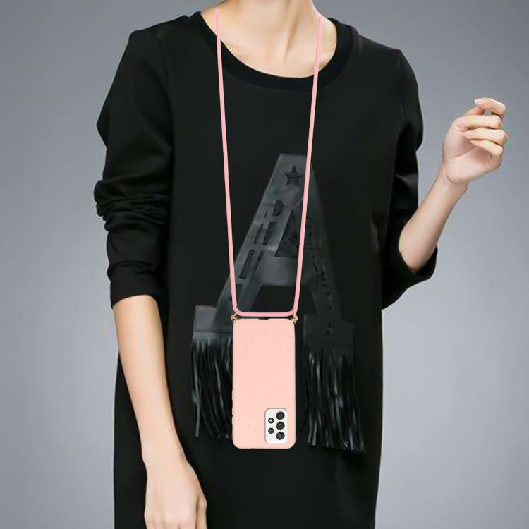 For Samsung Galaxy A33 5G Wheat Straw Material + TPU Protective Case with Lanyard(Pink) - free shipping - PMC TechLife - Order now!