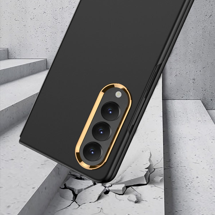 For Samsung Galaxy Z Fold4 GKK Ultra-thin Electroplating Lens Frame Phone Case(Brown) - Galaxy Z Fold4 5G Cases by GKK | Online Shopping South Africa | PMC TechLife | Buy Now Pay Later Mobicred
