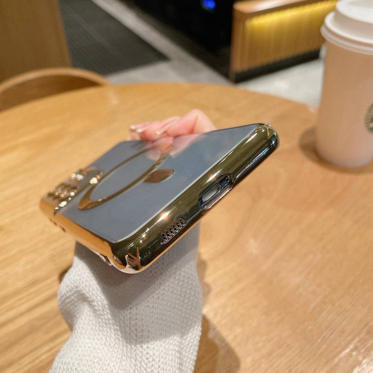 For Samsung Galaxy S21 Ultra 5G Electroplated Frame MagSafe Magnetic Phone Case(Black) - Galaxy S21 Ultra 5G Cases by PMC TechLife | Online Shopping South Africa | PMC TechLife