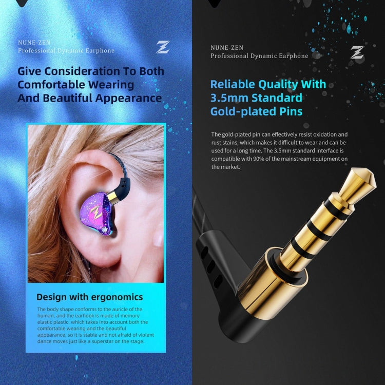 QKZ ZEN In-ear Subwoofer Wire-controlled Music Running Sports Earphone with Mic(Blue) - In Ear Wired Earphone by QKZ | Online Shopping South Africa | PMC TechLife | Buy Now Pay Later Mobicred