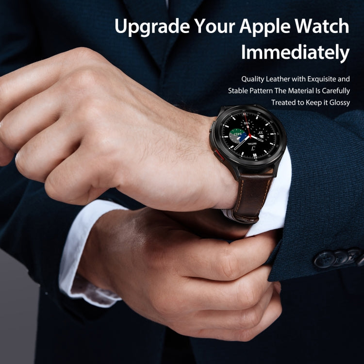 DUX DUCIS 20mm Genuine Leather Watch Band For Samsung Galaxy/Huawei/Honor Watch(Coffee) - 20mm Bands by DUX DUCIS | Online Shopping South Africa | PMC TechLife | Buy Now Pay Later Mobicred
