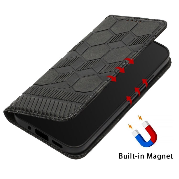 For Samsung Galaxy S20 FE 2022 / S20 FE 5G&4G / S20 Lite / S20 Fan Edition Football Texture Magnetic Leather Flip Phone Case(Black) - Galaxy S20 FE Cases by PMC TechLife | Online Shopping South Africa | PMC TechLife | Buy Now Pay Later Mobicred