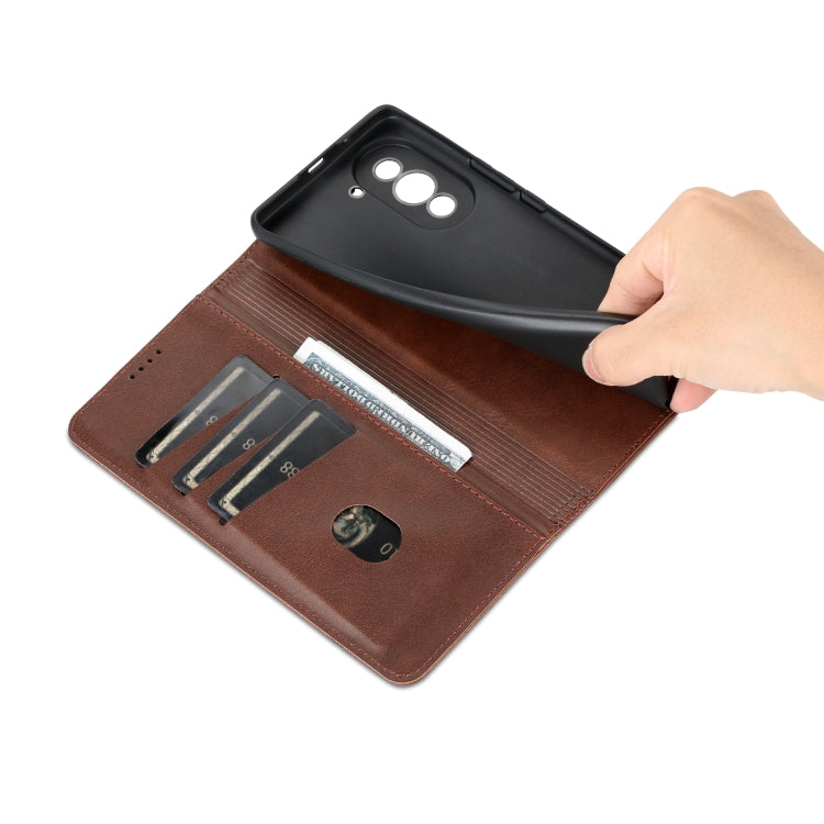 For Huawei nova 10 Pro AZNS Magnetic Calf Texture Flip Leather Phone Case(Dark Brown) - Huawei Cases by AZNS | Online Shopping South Africa | PMC TechLife | Buy Now Pay Later Mobicred