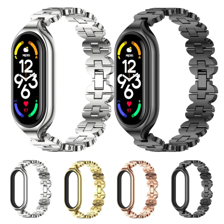 For Xiaomi Mi Band 7 / 7 NFC MIJOBS Stainless Steel Watch Band, Style:Bone Chain(Rose Gold) - free shipping - PMC TechLife - Order now!