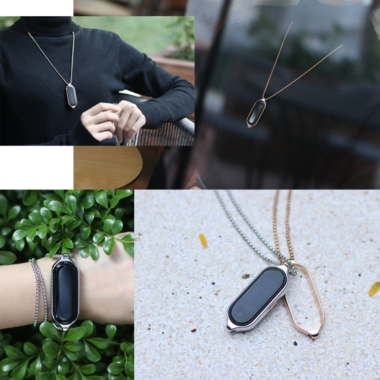 For Xiaomi Mi Band 7 / 7 NFC MIJOBS Metal Pendant Stainless Steel Watch Necklace (Black) - Watch Bands by MIJOBS | Online Shopping South Africa | PMC TechLife | Buy Now Pay Later Mobicred