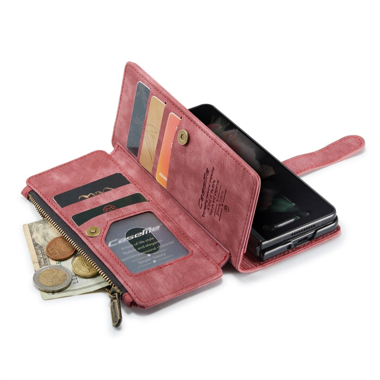 For Samsung Galaxy Z Fold4 5G CaseMe C30 Multifunctional Card Slots Zipper Phone Leather Phone Case(Red) - free shipping - PMC TechLife - Order now!