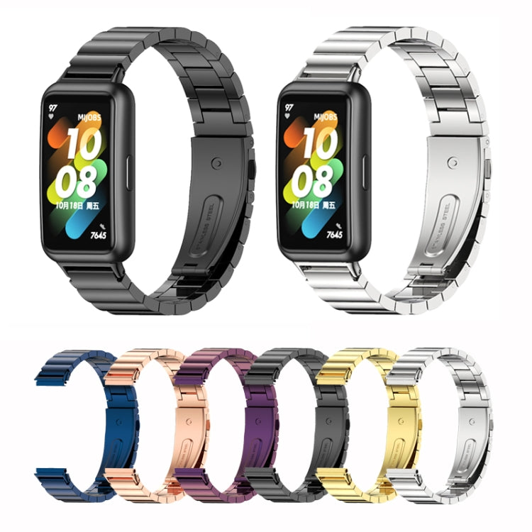 For Huawei Band 7 / 7 NFC Mijobs Bamboo Stainless Steel Metal Watch Band(Silver) - free shipping - PMC TechLife - Order now!