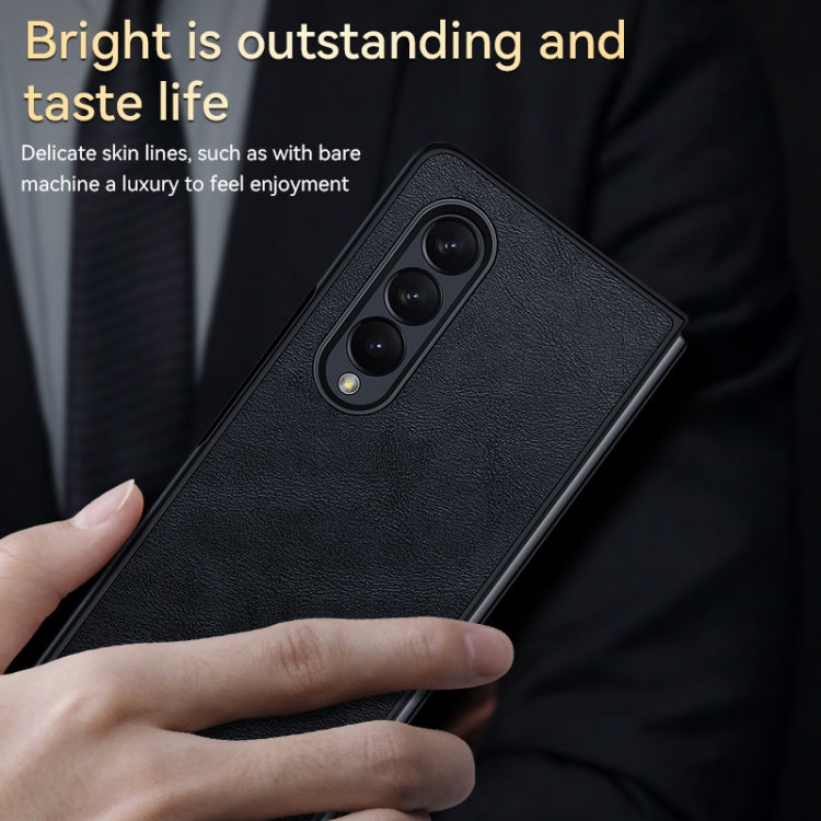 For Samsung Galaxy Z Fold4 SULADA Shockproof TPU + Handmade Leather Protective Case(Brown) - Galaxy Z Fold4 5G Cases by SULADA | Online Shopping South Africa | PMC TechLife