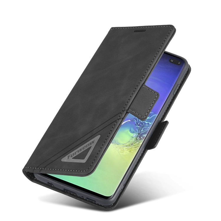 For Samsung Galaxy S10+ Forwenw Dual-side Buckle Leather Phone Case(Black) - free shipping - PMC TechLife - Order now!