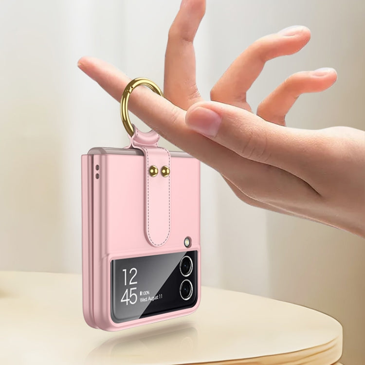 For Samsung Galaxy Z Flip4 GKK Ultra-thin PC Full Coverage Phone Flip Case with Ring Holder(Silver) - Galaxy Z Flip4 5G Cases by GKK | Online Shopping South Africa | PMC TechLife