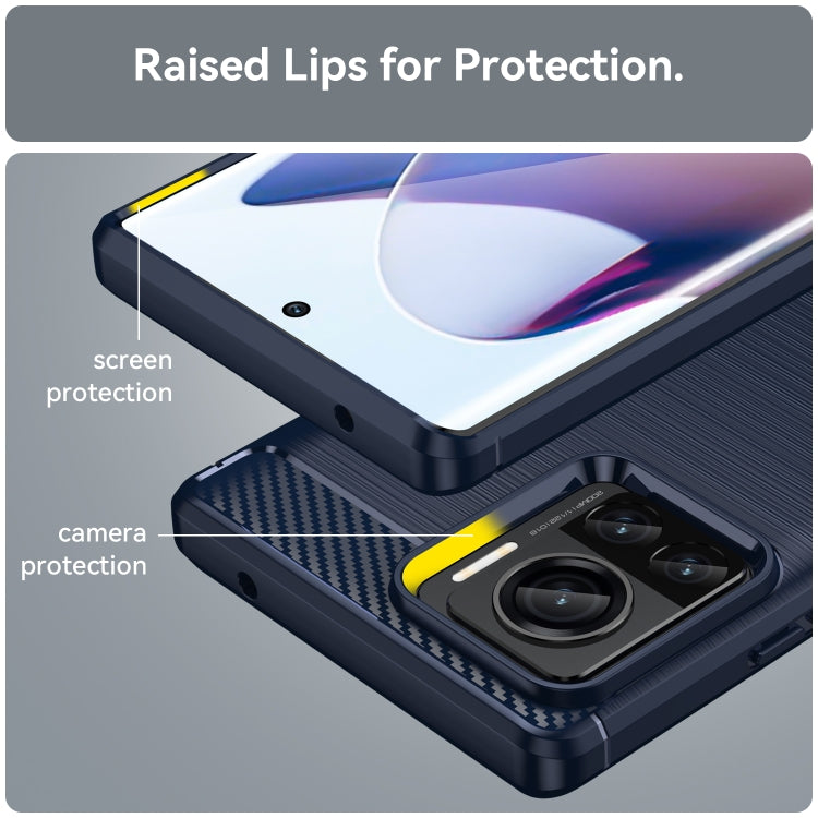 For Motorola Moto X30 Pro/Edge 30 Ultra Brushed Texture Carbon Fiber TPU Phone Case(Blue) - free shipping - PMC TechLife - Order now!