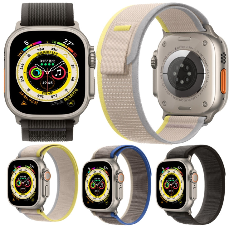 Nylon Watch Band For Apple Watch 42mm / 41mm / 40mm / 38mm (Black Blue) - Watch Bands by PMC TechLife | Online Shopping South Africa | PMC TechLife | Buy Now Pay Later Mobicred